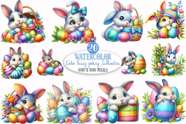 Easter Bunny Peeking Sublimation Sublimation SVGista 