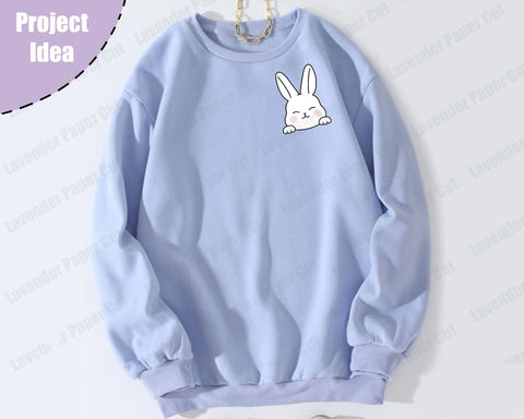 Easter bunny peeking svg, Bunny svg, Easter svg, Rabbit svg, Cricut and silhouette, Easter PNG, Easter clipart, Pocket bunny Svg SVG Lavender Paper Cut 