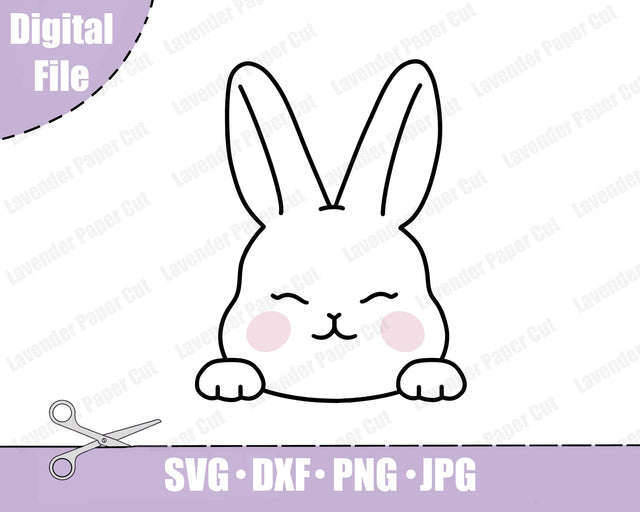 Easter bunny peeking svg, Bunny svg, Easter svg, Rabbit svg, Cricut and silhouette, Easter PNG, Easter clipart, Pocket bunny Svg SVG Lavender Paper Cut 