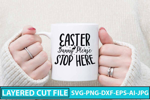 Easter Bunny Please Stop Here SVG Design SVG Syaman 