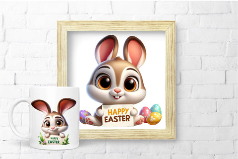 Easter Bunny PNG Clipart Bundle, Easter Sublimation Designs Sublimation OrangeBrushStudio 