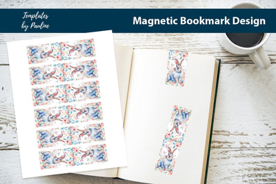 Easter Bunny Printable Rectangle Magnetic Bookmark SVG Templates by Pauline 