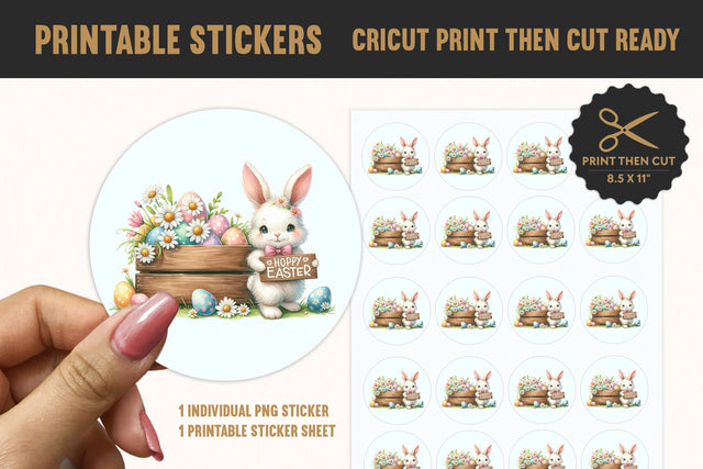 Easter Bunny Printable Sticker PNG Sublimation BijouBay 
