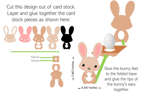 Easter Bunny Rabbit Egg holder SVG SVG Digital Gems 
