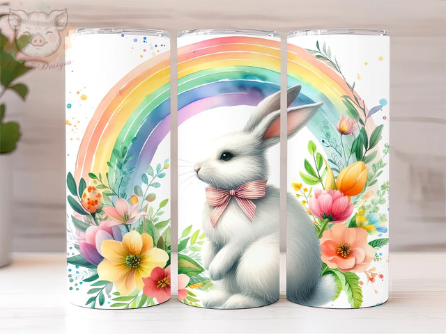 Easter Bunny Rainbow 20oz Tumbler Png, Floral Easter Eggs PNG, Sublimation Design, Happy Easter Tumbler Png, Digital Download PNG Sublimation Lara' s Designs 