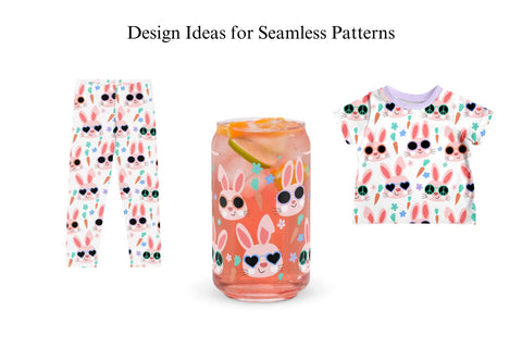 Easter Bunny Seamless Pattern | Retro Tumbler Wrap Sublimation Sublimation The Honey Company 