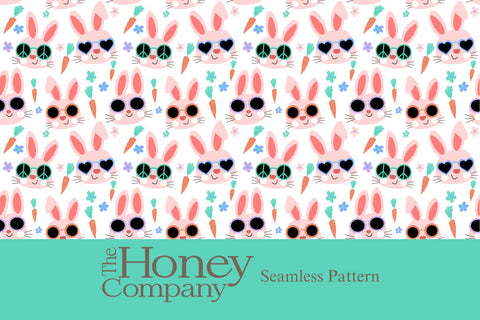 Easter Bunny Seamless Pattern | Retro Tumbler Wrap Sublimation Sublimation The Honey Company 