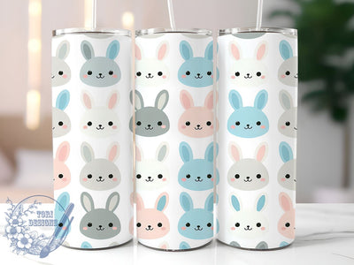 Easter Bunny Seamless Tumbler Wrap, 20oz Sublimation Design, Bunny Pattern Tumbler Wrap, Digital Download Tumbler, Spring Drinkware, Cute Easter Design, Seamless Wrap Template Sublimation ToriDesigns 