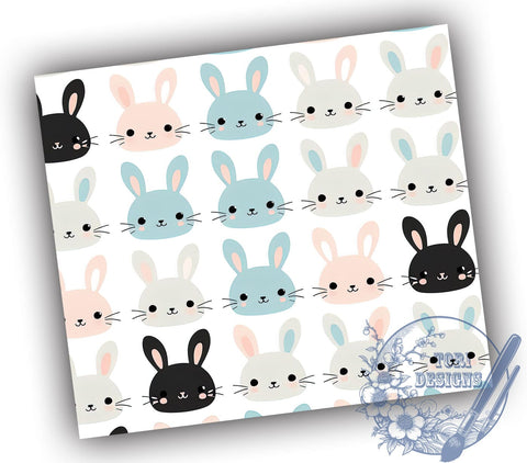 Easter Bunny Seamless Tumbler Wrap, 20oz Sublimation Design, Bunny Pattern Tumbler Wrap, Digital Download Tumbler, Spring Drinkware, Cute Easter Design, Seamless Wrap Template Sublimation ToriDesigns 