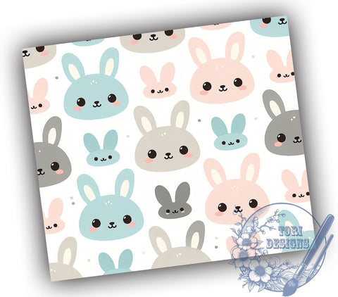 Easter Bunny Seamless Tumbler Wrap, 20oz Sublimation Design, Bunny Pattern Tumbler Wrap, Digital Download Tumbler, Spring Drinkware, Cute Easter Design, Seamless Wrap Template Sublimation ToriDesigns 