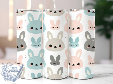 Easter Bunny Seamless Tumbler Wrap, 20oz Sublimation Design, Bunny Pattern Tumbler Wrap, Digital Download Tumbler, Spring Drinkware, Cute Easter Design, Seamless Wrap Template Sublimation ToriDesigns 