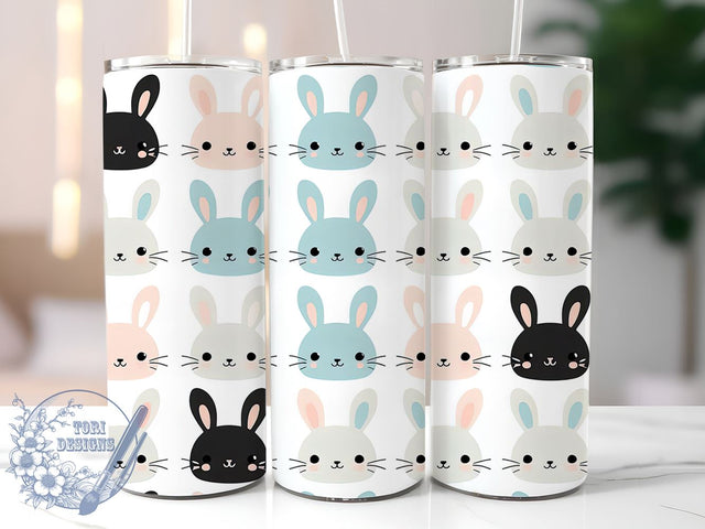 Easter Bunny Seamless Tumbler Wrap, 20oz Sublimation Design, Bunny Pattern Tumbler Wrap, Digital Download Tumbler, Spring Drinkware, Cute Easter Design, Seamless Wrap Template Sublimation ToriDesigns 