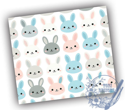 Easter Bunny Seamless Tumbler Wrap, 20oz Sublimation Design, Bunny Pattern Tumbler Wrap, Digital Download Tumbler, Spring Drinkware, Cute Easter Design, Seamless Wrap Template Sublimation ToriDesigns 