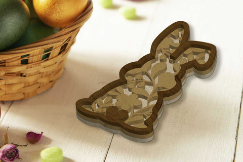 Easter Bunny Set, Multilayer Decorative Templates, Laser Cut Files SVG LaserCutano 