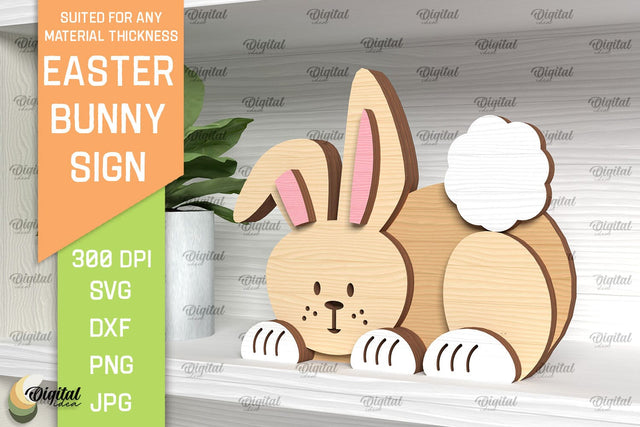 Easter Bunny Sign Laser Cut. Shelf Sitter SVG SVG Evgenyia Guschina 