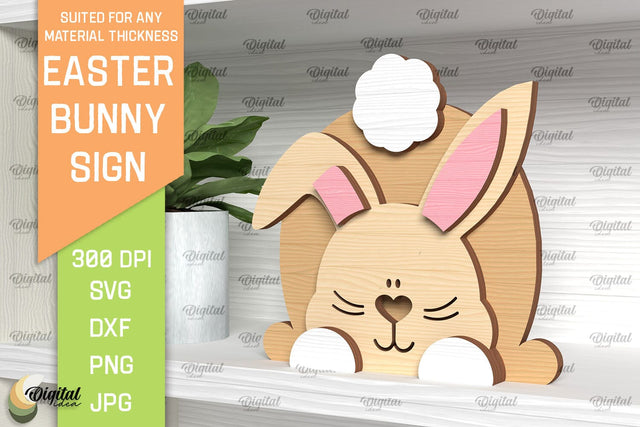 Easter Bunny Sign Laser Cut. Shelf Sitter SVG SVG Evgenyia Guschina 