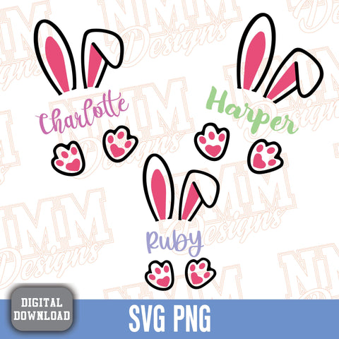 Easter Bunny Split Monogram SVG | Bunny SVG for Kids | Happy Easter Designs | Rabbit Cut File for Cricut SVG NMMDesignsShop 