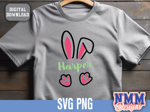 Easter Bunny Split Monogram SVG | Bunny SVG for Kids | Happy Easter Designs | Rabbit Cut File for Cricut SVG NMMDesignsShop 