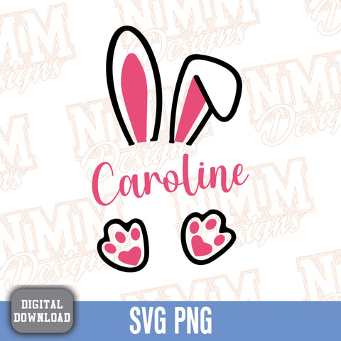 Easter Bunny Split Monogram SVG | Bunny SVG for Kids | Happy Easter Designs | Rabbit Cut File for Cricut SVG NMMDesignsShop 