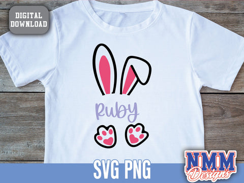 Easter Bunny Split Monogram SVG | Bunny SVG for Kids | Happy Easter Designs | Rabbit Cut File for Cricut SVG NMMDesignsShop 