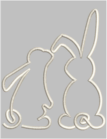 Easter Bunny Split Side Bow Applique Embroidery Design 4 Sizes - File formats in pes,dst,jef,xxx,exp,vip,vp3, bow, side, popular, trending, seam, Embroidery/Applique DESIGNS AestheticdesignsE 