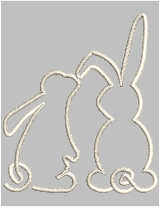 Easter Bunny Split Side Bow Embroidery Design 4 Sizes - File formats in pes,dst,jef,xxx,exp,vip,vp3, bow, side, popular, trending, seam, Embroidery/Applique DESIGNS AestheticdesignsE 