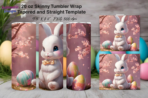 Easter Bunny Spring Tumbler Wrap Sublimation Sublimatiz Designs 