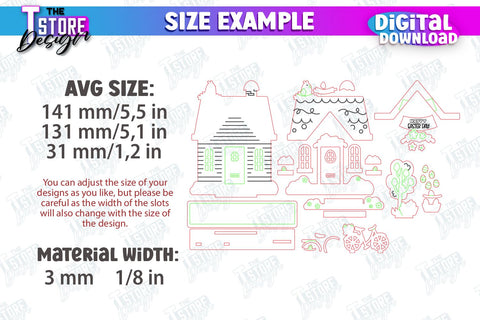 Easter Bunny Standing Houses Bundle | Easter Wooden Decor | Home Décor | CNC Files SVG The T Store Design 