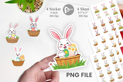 Easter Bunny Sticker Sublimation artnoy 