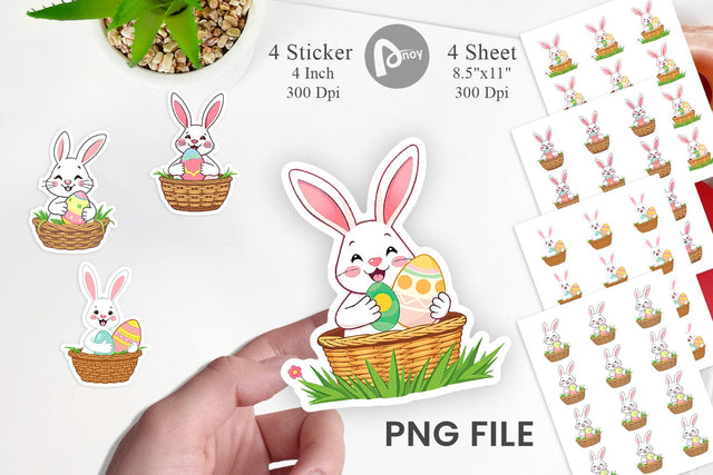 Easter Bunny Sticker Sublimation artnoy 