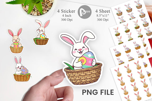 Easter Bunny Sticker Sublimation artnoy 