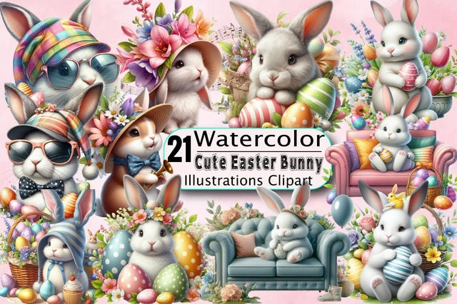 Easter Bunny Sublimation Clipart Bundle Sublimation SVGArt 