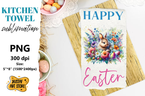 Easter bunny sublimation. Happy Easter towel bundle 9 design Sublimation Yustaf Art Store 