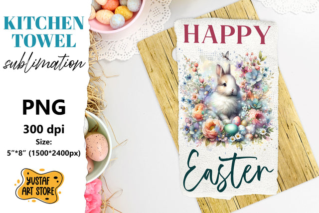 Easter bunny sublimation. Happy Easter towel sublimation Sublimation Yustaf Art Store 
