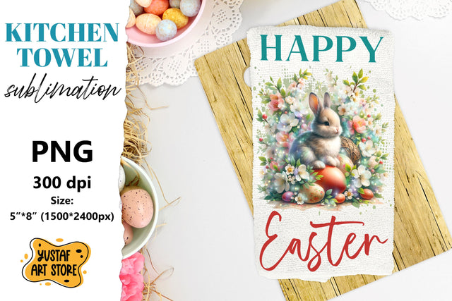 Easter bunny sublimation. Happy Easter towel sublimation Sublimation Yustaf Art Store 