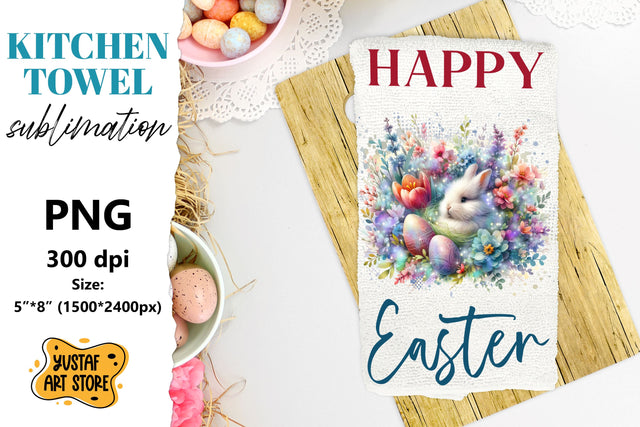 Easter bunny sublimation. Happy Easter towel sublimation Sublimation Yustaf Art Store 