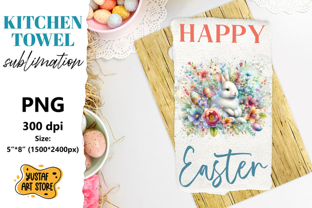 Easter bunny sublimation. Happy Easter towel sublimation Sublimation Yustaf Art Store 