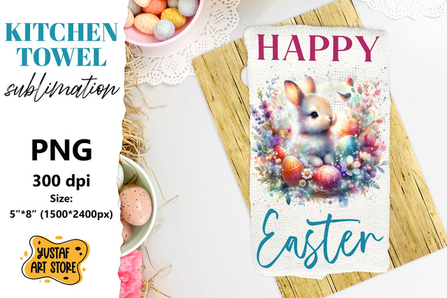 Easter bunny sublimation. Happy Easter towel sublimation Sublimation Yustaf Art Store 