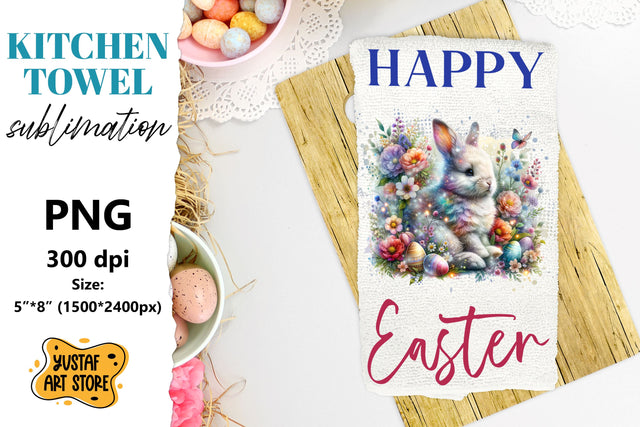 Easter bunny sublimation. Happy Easter towel sublimation Sublimation Yustaf Art Store 