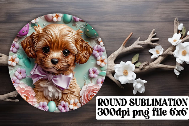 Easter Bunny Sublimation Trio - Circle, Keychain, Coaster Sublimation afrosvg 