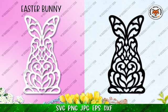 Easter Bunny SVG, Bunny Paper Cut SVG,Bunny Silhouette SVG Digital Craftyfox 