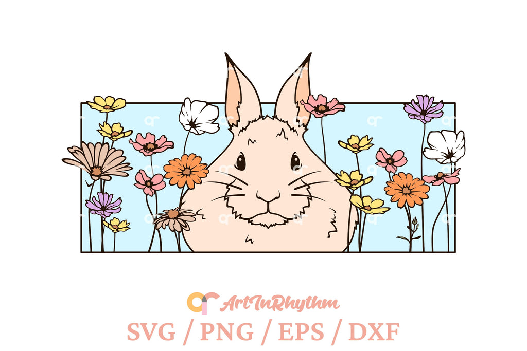 Easter Bunny Svg, Happy Easter Svg, Bunny Svg, Flowers Svg, Spring Svg ...