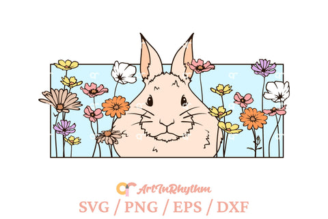 Easter Bunny Svg, Happy Easter Svg, Bunny Svg, Flowers Svg, Spring Svg SVG Artinrhythm shop 