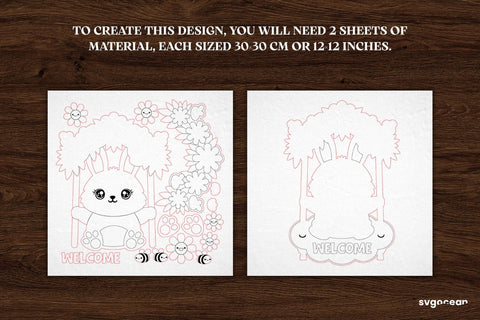 Easter Bunny Swing Door Sign Laser Cut SVG SvgOcean 