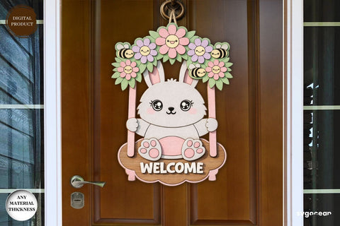 Easter Bunny Swing Door Sign Laser Cut SVG SvgOcean 