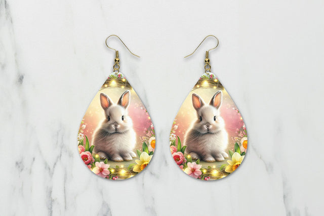 Easter Bunny teardrop earring sublimation design Sublimation BijouBay 