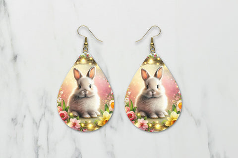 Easter Bunny teardrop earring sublimation design Sublimation BijouBay 