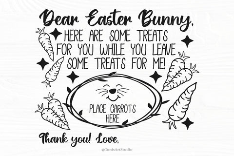 Easter bunny tray SVG | easter cookie tray Svg | dear easter bunny | carrot for bunny svg | bunny face svg | bunny Treat svg | easter plate SVG TonisArtStudio 