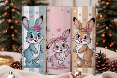 Easter Bunny Trio 20oz Tumbler Design Sublimation DesignSVG 