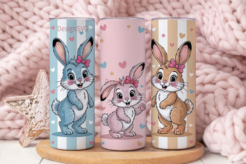 Easter Bunny Trio 20oz Tumbler Design Sublimation DesignSVG 